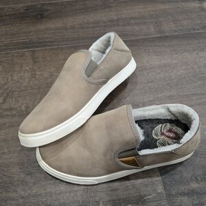 Women's Olukia Pehuea Heu Taupe Leather Sherpa Lined